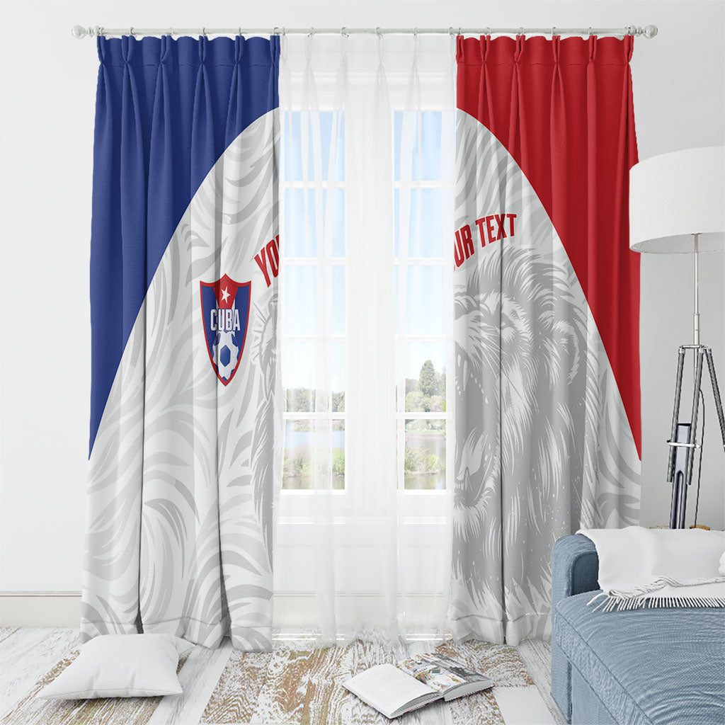 Cuba Football 2026 Custom Window Curtain Vamos Los Leones del Caribe
