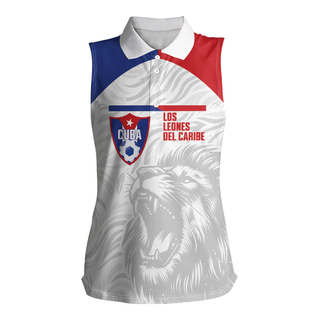 Cuba Football 2026 Custom Women Sleeveless Polo Shirt Vamos Los Leones del Caribe