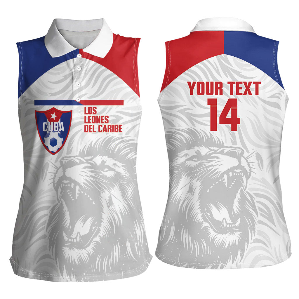 Cuba Football 2026 Custom Women Sleeveless Polo Shirt Vamos Los Leones del Caribe