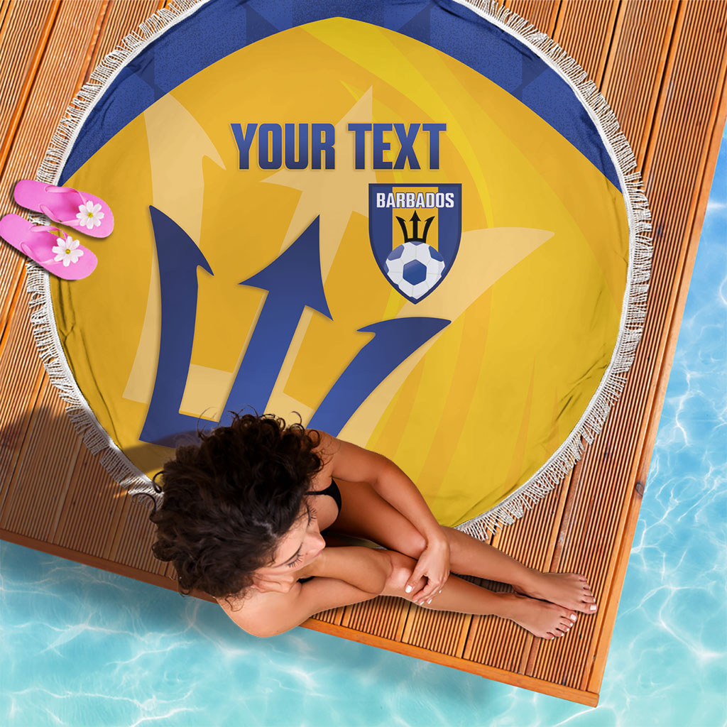 Barbados Football 2026 Custom Beach Blanket Go Bajan Tridents