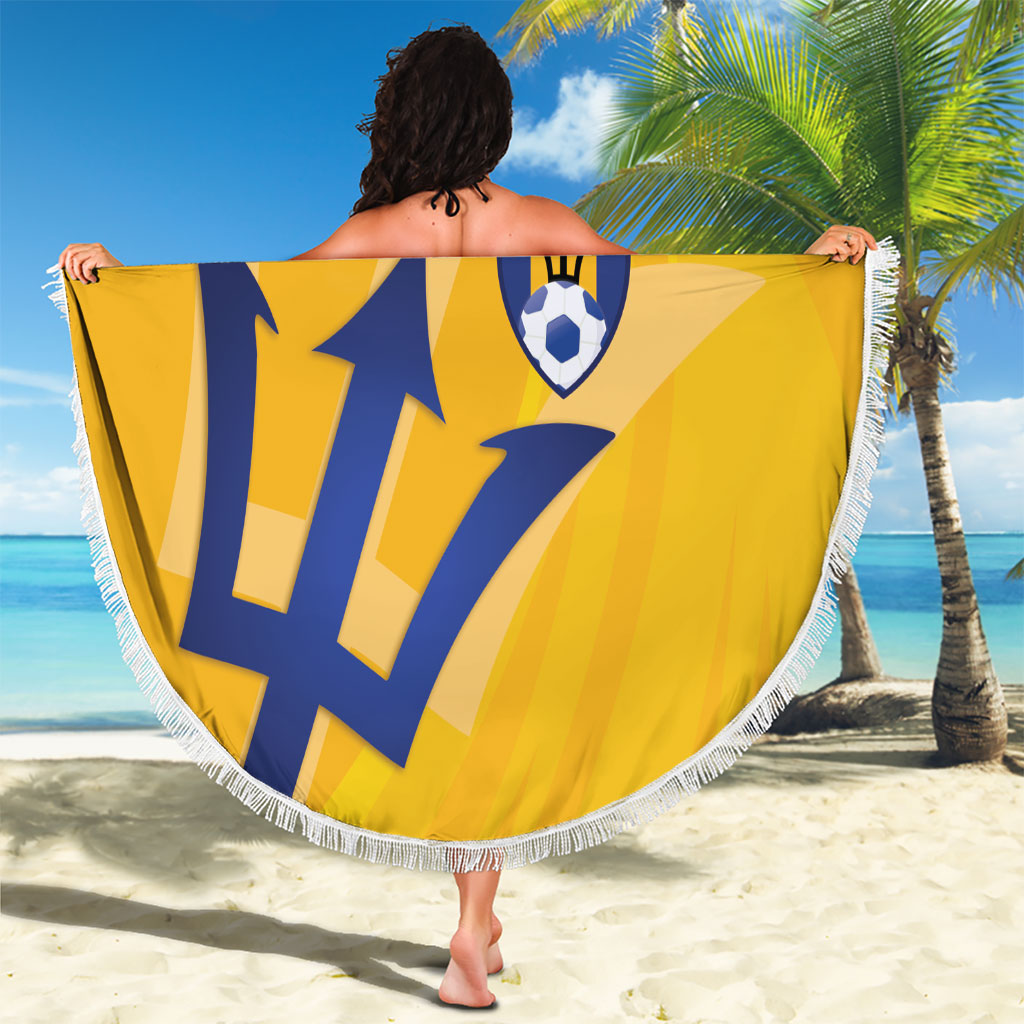 Barbados Football 2026 Custom Beach Blanket Go Bajan Tridents