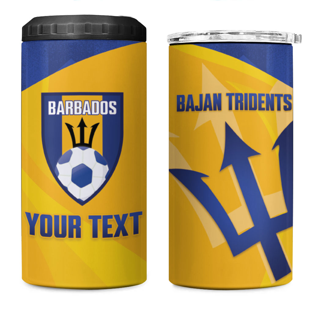 Barbados Football 2026 Custom 4 in 1 Can Cooler Tumbler Go Bajan Tridents