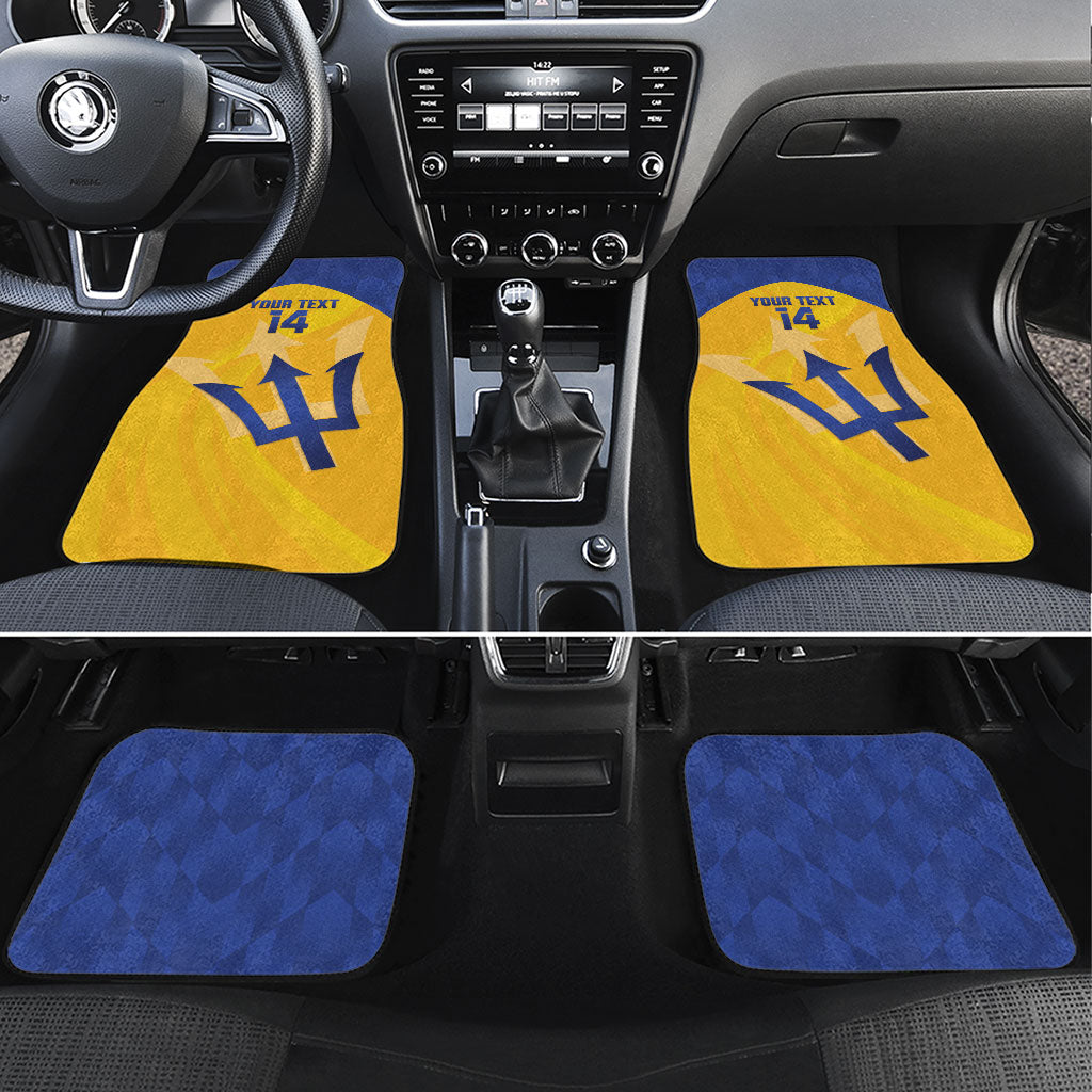 Barbados Football 2026 Custom Car Mats Go Bajan Tridents