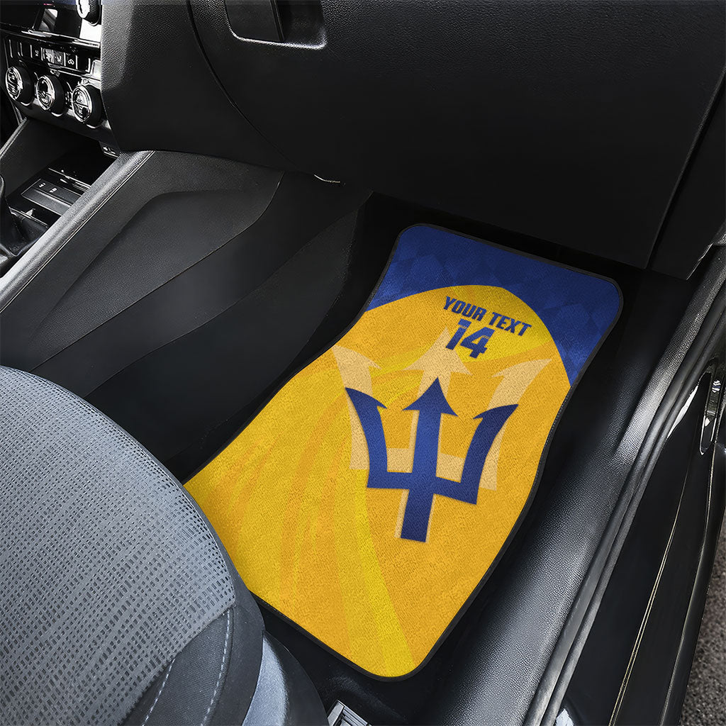 Barbados Football 2026 Custom Car Mats Go Bajan Tridents
