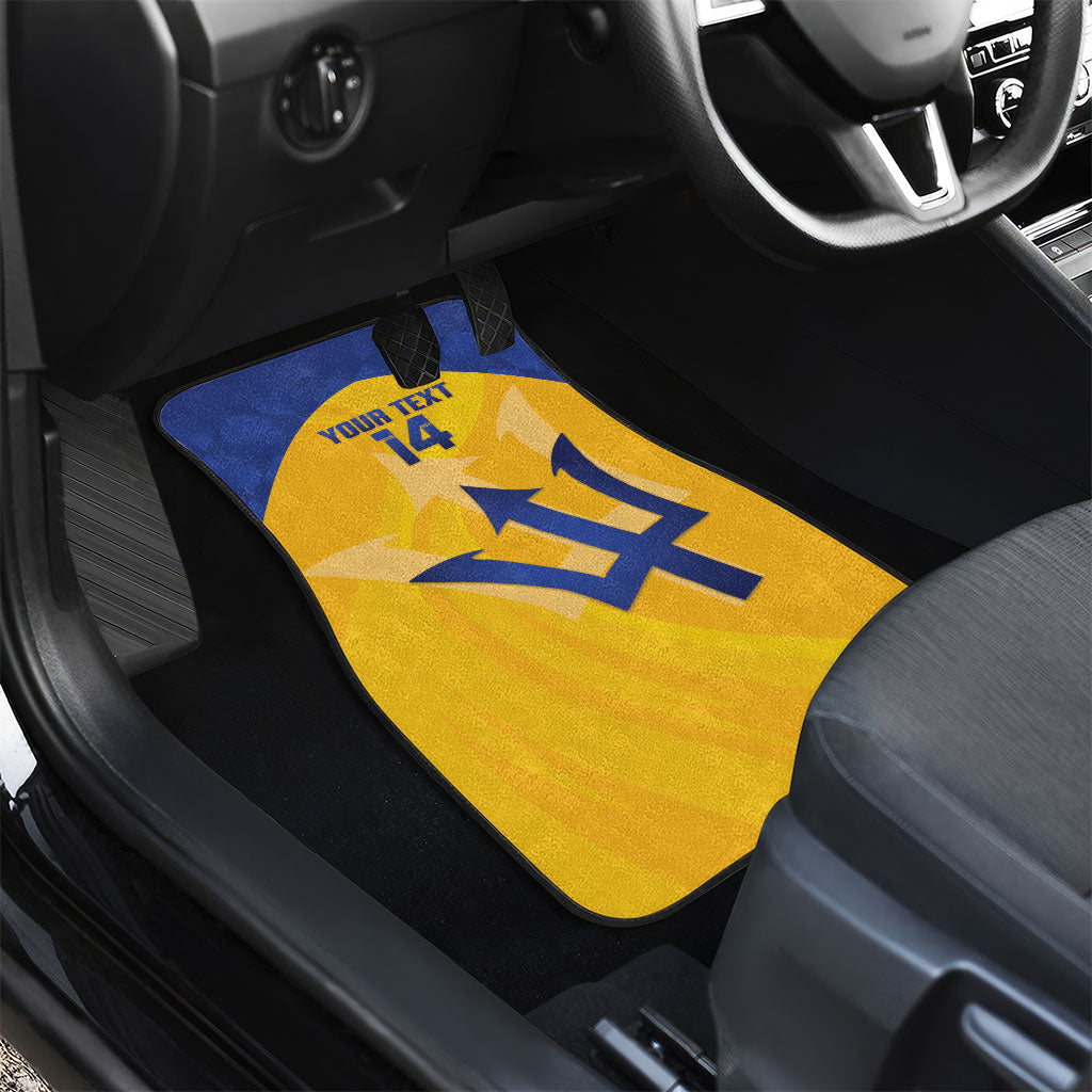 Barbados Football 2026 Custom Car Mats Go Bajan Tridents