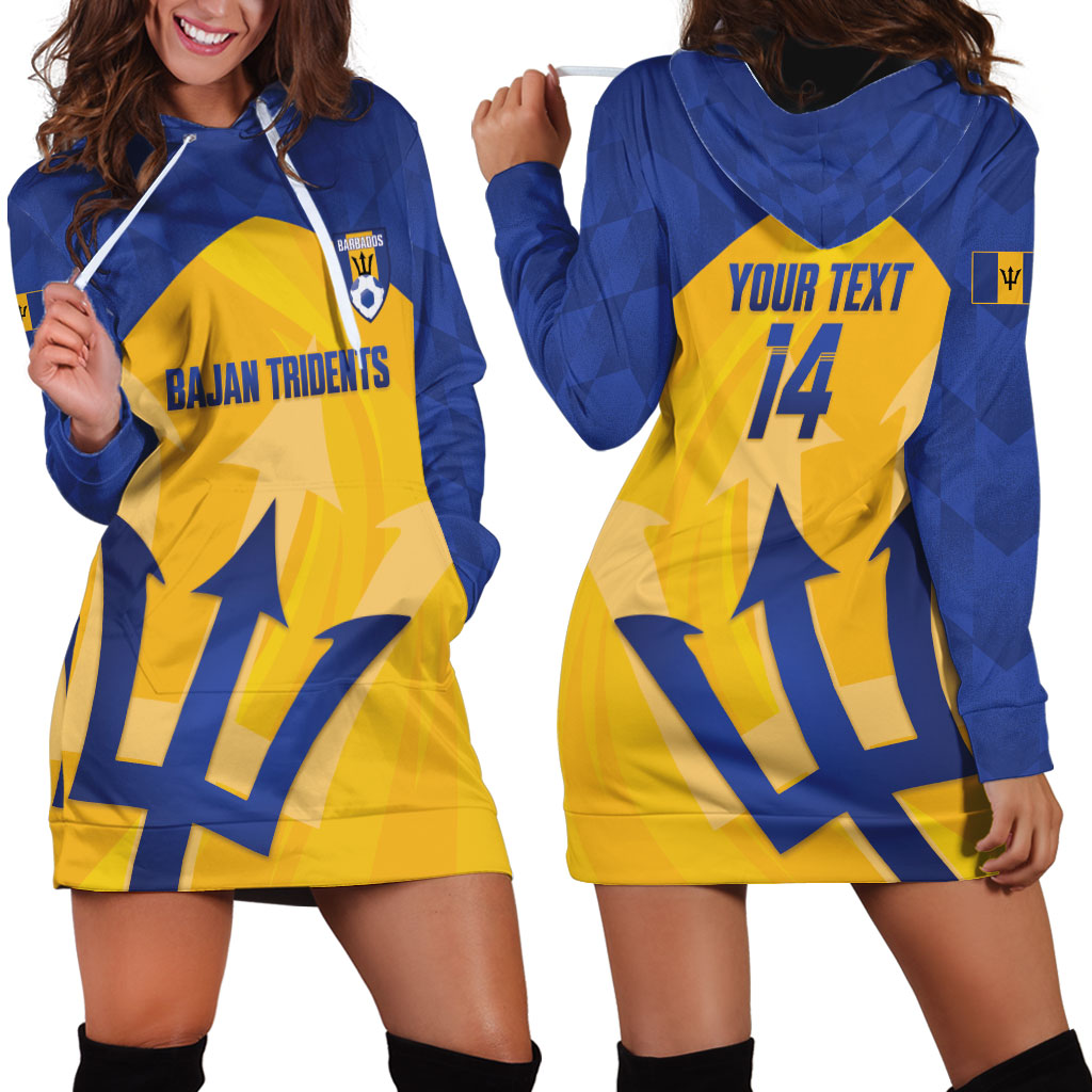 Barbados Football 2026 Custom Hoodie Dress Go Bajan Tridents