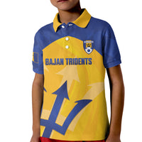 Barbados Football 2026 Custom Kid Polo Shirt Go Bajan Tridents