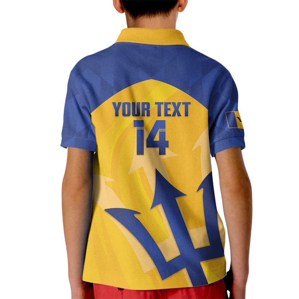 Barbados Football 2026 Custom Kid Polo Shirt Go Bajan Tridents