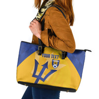 Barbados Football 2026 Custom Leather Tote Bag Go Bajan Tridents
