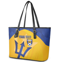 Barbados Football 2026 Custom Leather Tote Bag Go Bajan Tridents