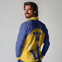 Barbados Football 2026 Custom Long Sleeve Polo Shirt Go Bajan Tridents