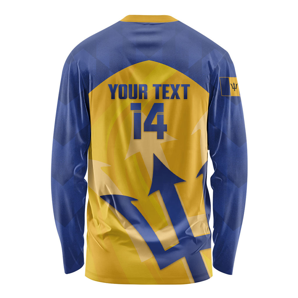 Barbados Football 2026 Custom Long Sleeve Shirt Go Bajan Tridents