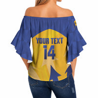 Barbados Football 2026 Custom Off Shoulder Wrap Waist Top Go Bajan Tridents