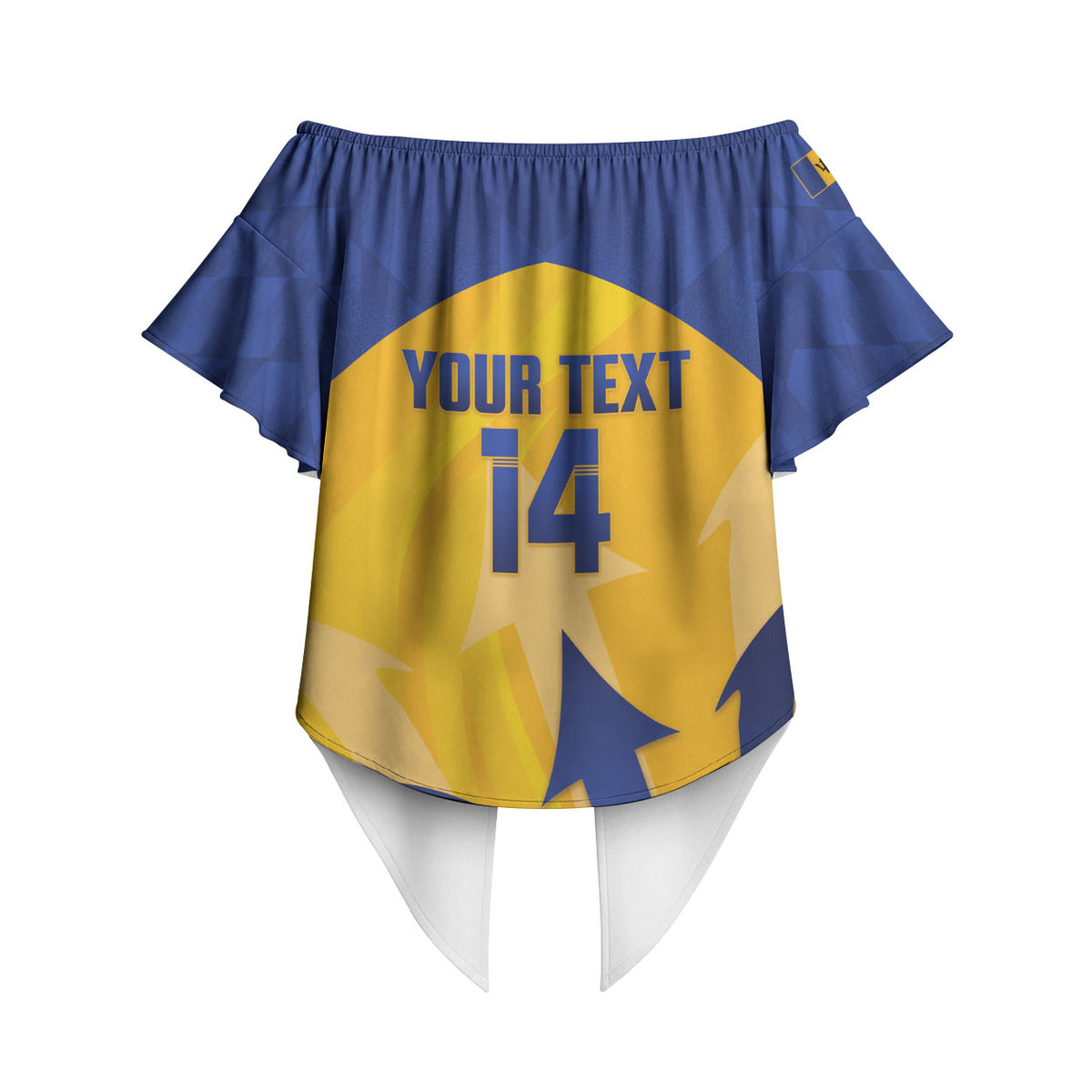 Barbados Football 2026 Custom Off Shoulder Wrap Waist Top Go Bajan Tridents