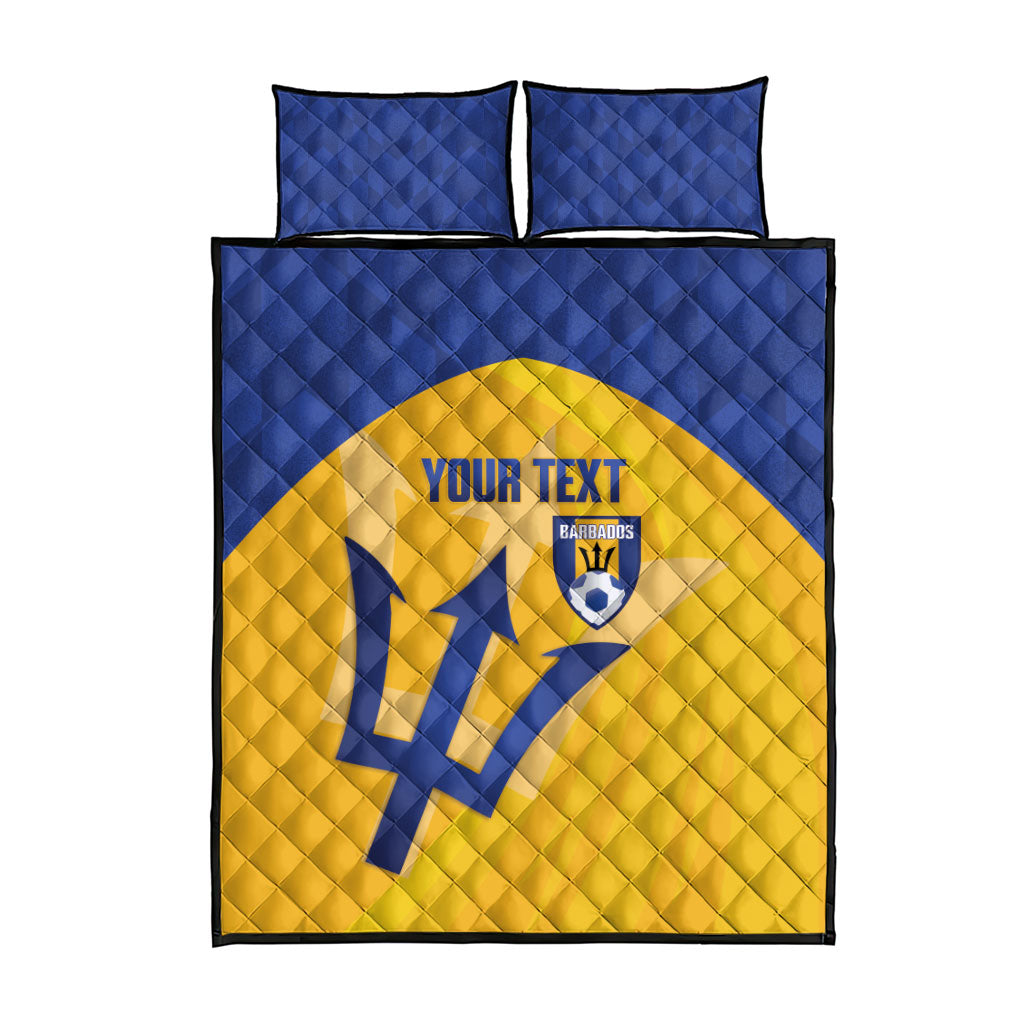 Barbados Football 2026 Custom Quilt Bed Set Go Bajan Tridents