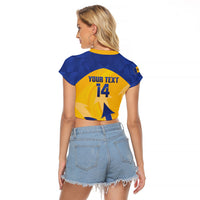 Barbados Football 2026 Custom Raglan Cropped T Shirt Go Bajan Tridents