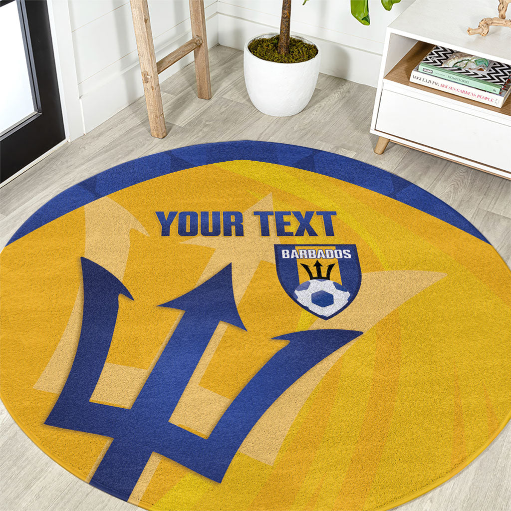 Barbados Football 2026 Custom Round Carpet Go Bajan Tridents