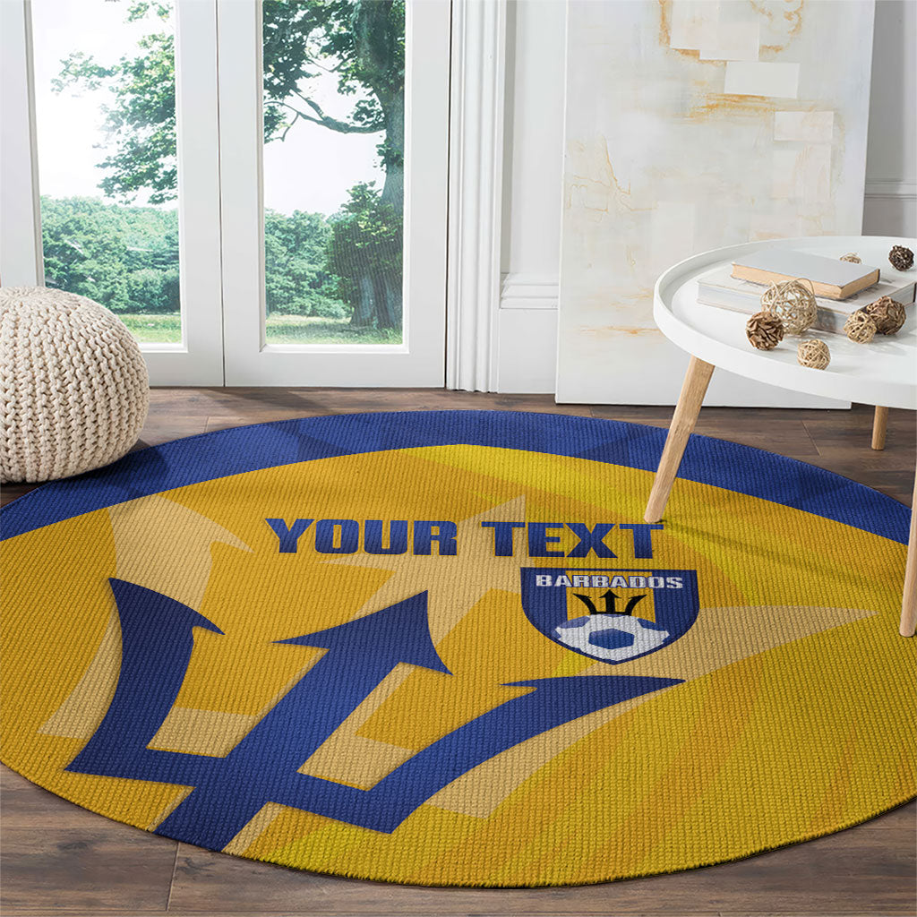 Barbados Football 2026 Custom Round Carpet Go Bajan Tridents