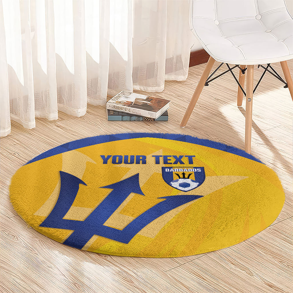 Barbados Football 2026 Custom Round Carpet Go Bajan Tridents
