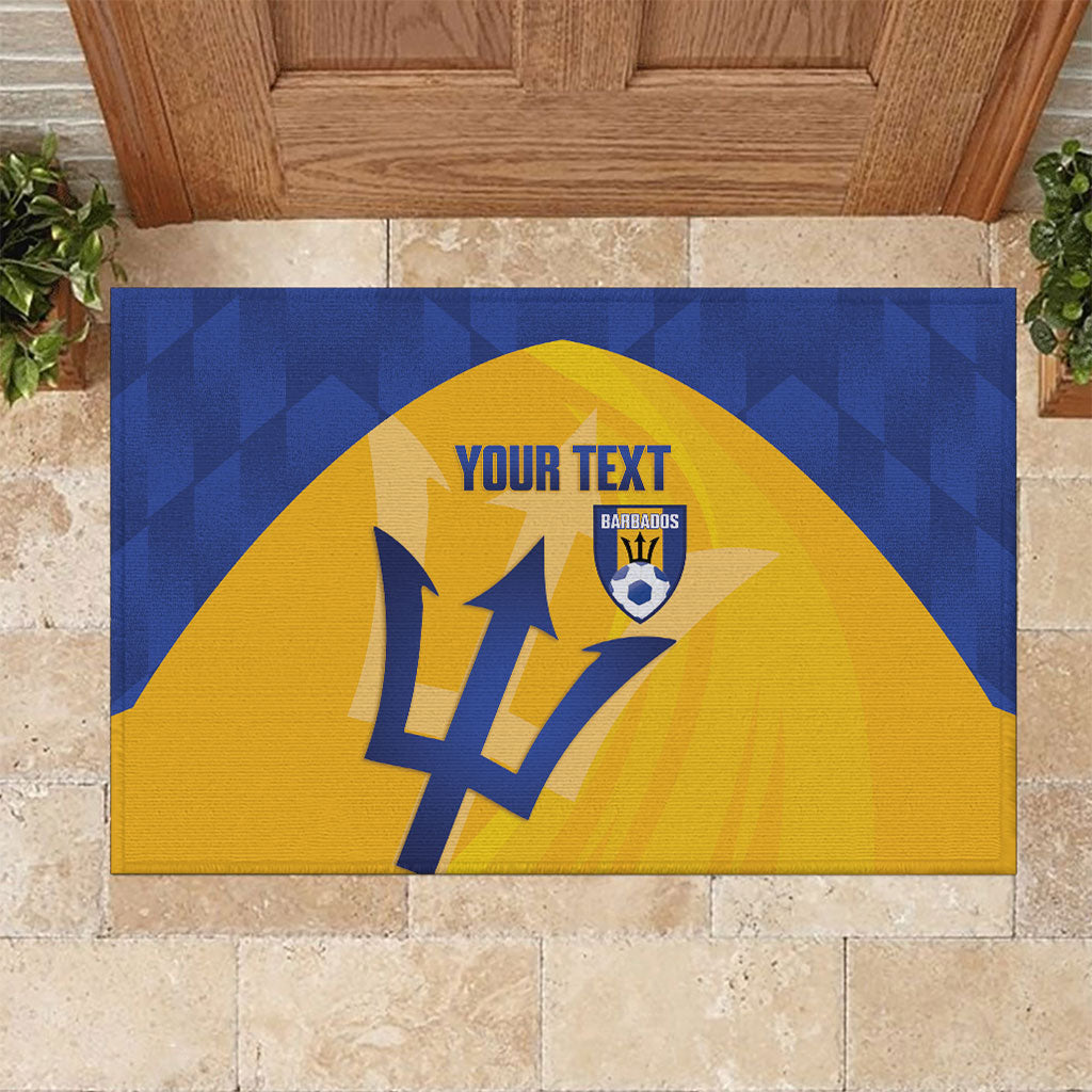 Barbados Football 2026 Custom Rubber Doormat Go Bajan Tridents