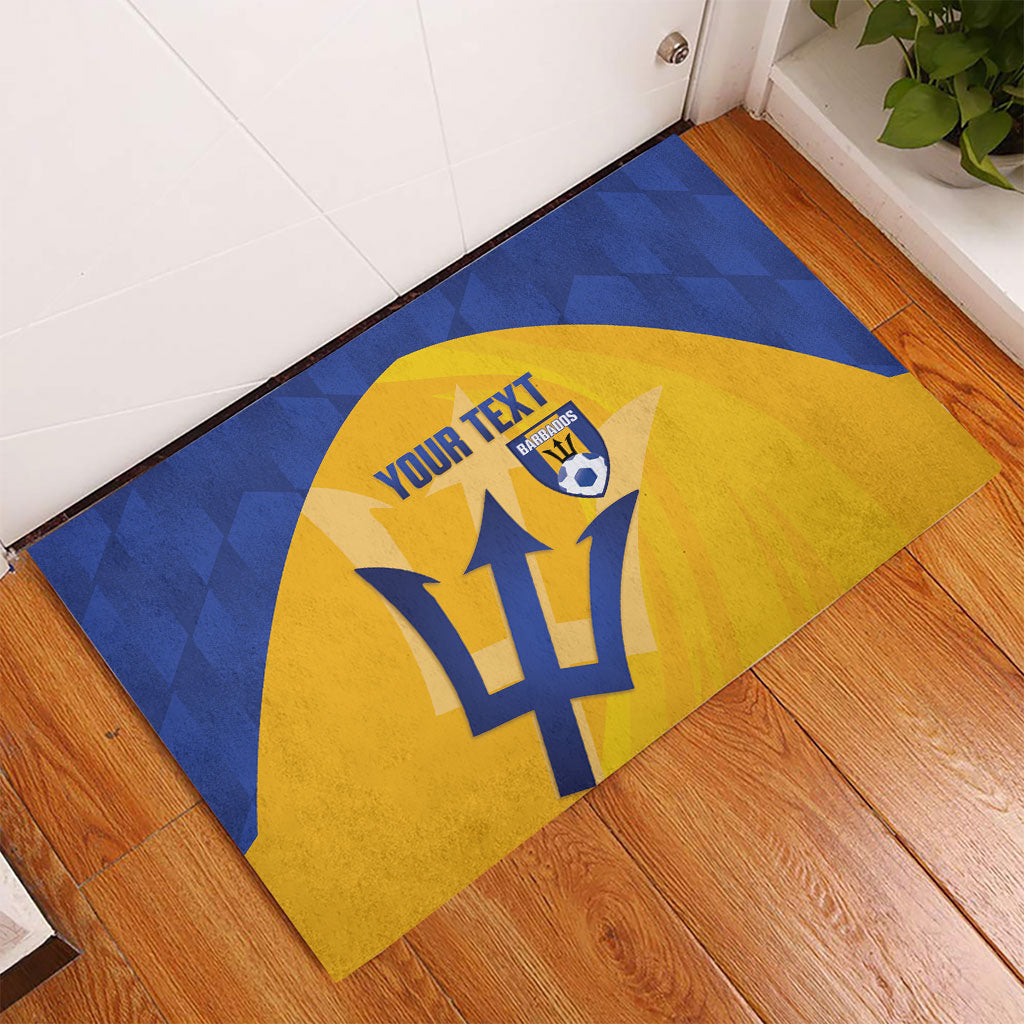 Barbados Football 2026 Custom Rubber Doormat Go Bajan Tridents