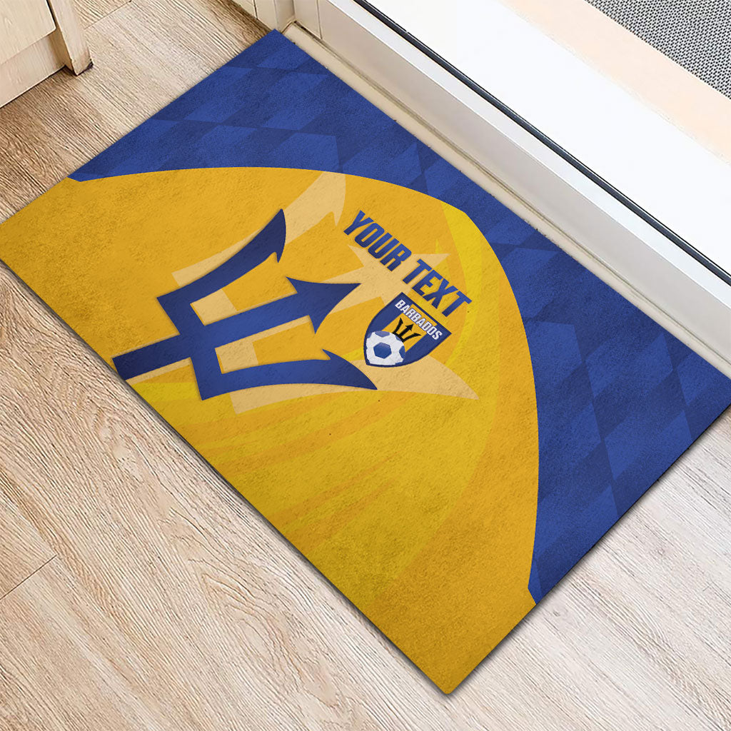 Barbados Football 2026 Custom Rubber Doormat Go Bajan Tridents