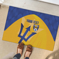 Barbados Football 2026 Custom Rubber Doormat Go Bajan Tridents