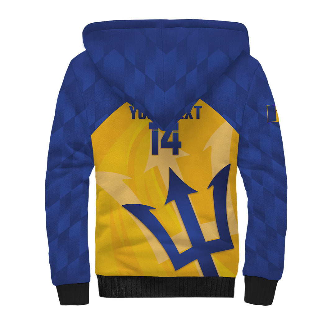 Barbados Football 2026 Custom Sherpa Hoodie Go Bajan Tridents
