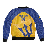 Barbados Football 2026 Custom Sleeve Zip Bomber Jacket Go Bajan Tridents
