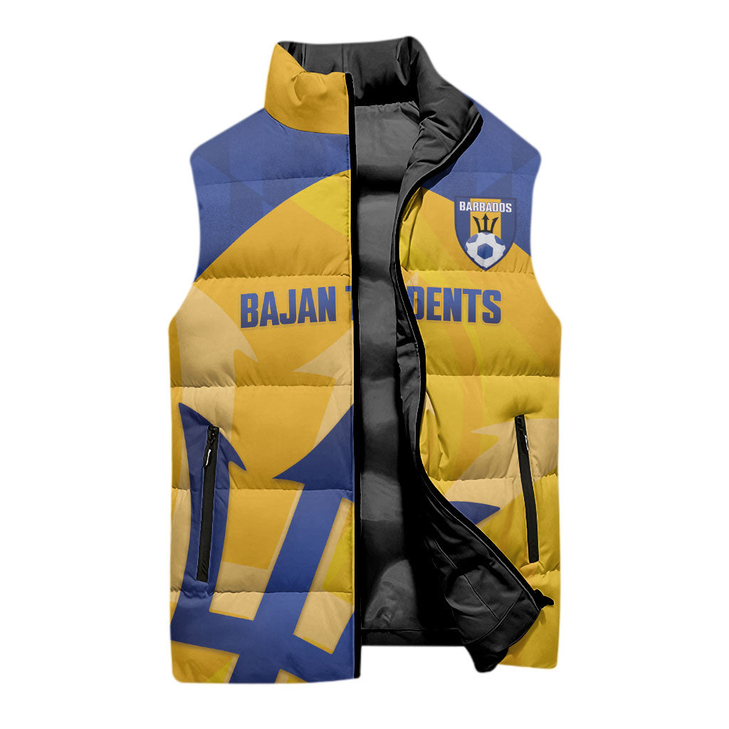 Barbados Football 2026 Custom Sleeveless Puffer Jacket Go Bajan Tridents