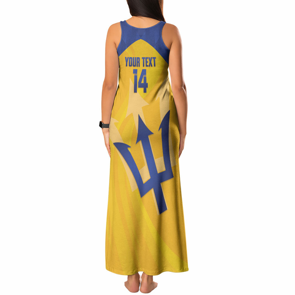 Barbados Football 2026 Custom Tank Maxi Dress Go Bajan Tridents