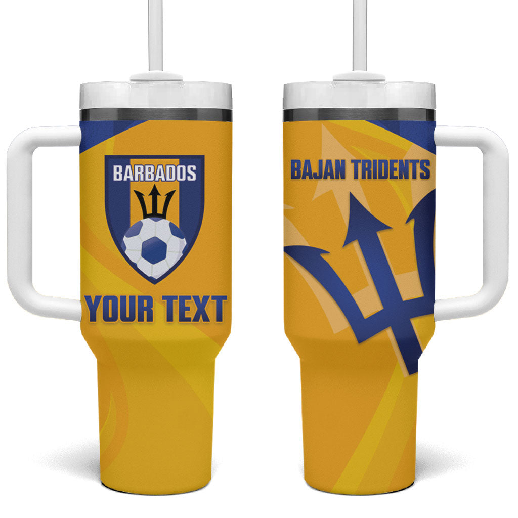 Barbados Football 2026 Custom Tumbler With Handle Go Bajan Tridents