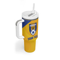 Barbados Football 2026 Custom Tumbler With Handle Go Bajan Tridents