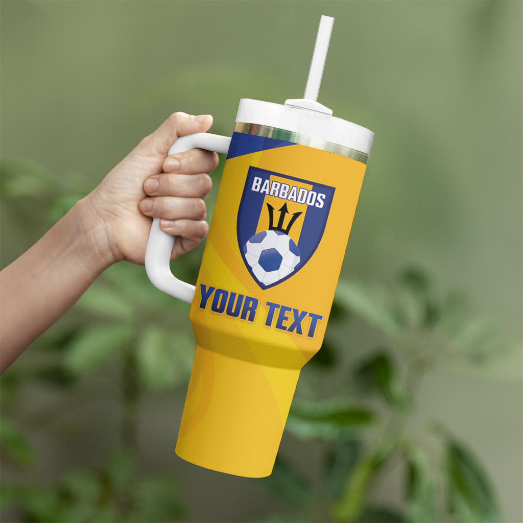 Barbados Football 2026 Custom Tumbler With Handle Go Bajan Tridents