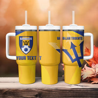 Barbados Football 2026 Custom Tumbler With Handle Go Bajan Tridents