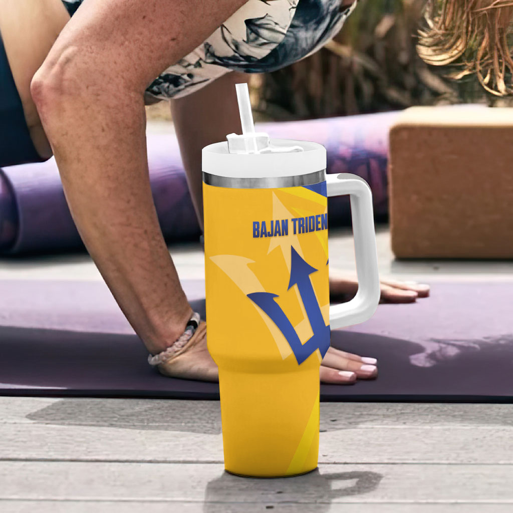 Barbados Football 2026 Custom Tumbler With Handle Go Bajan Tridents
