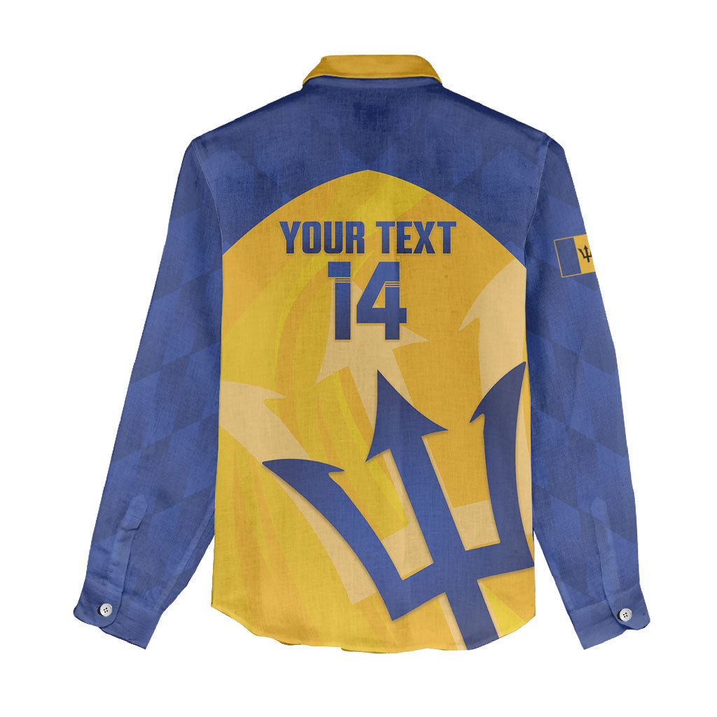 Barbados Football 2026 Custom Women Casual Shirt Go Bajan Tridents
