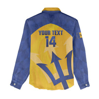 Barbados Football 2026 Custom Women Casual Shirt Go Bajan Tridents