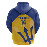 Barbados Football 2026 Custom Zip Hoodie Go Bajan Tridents