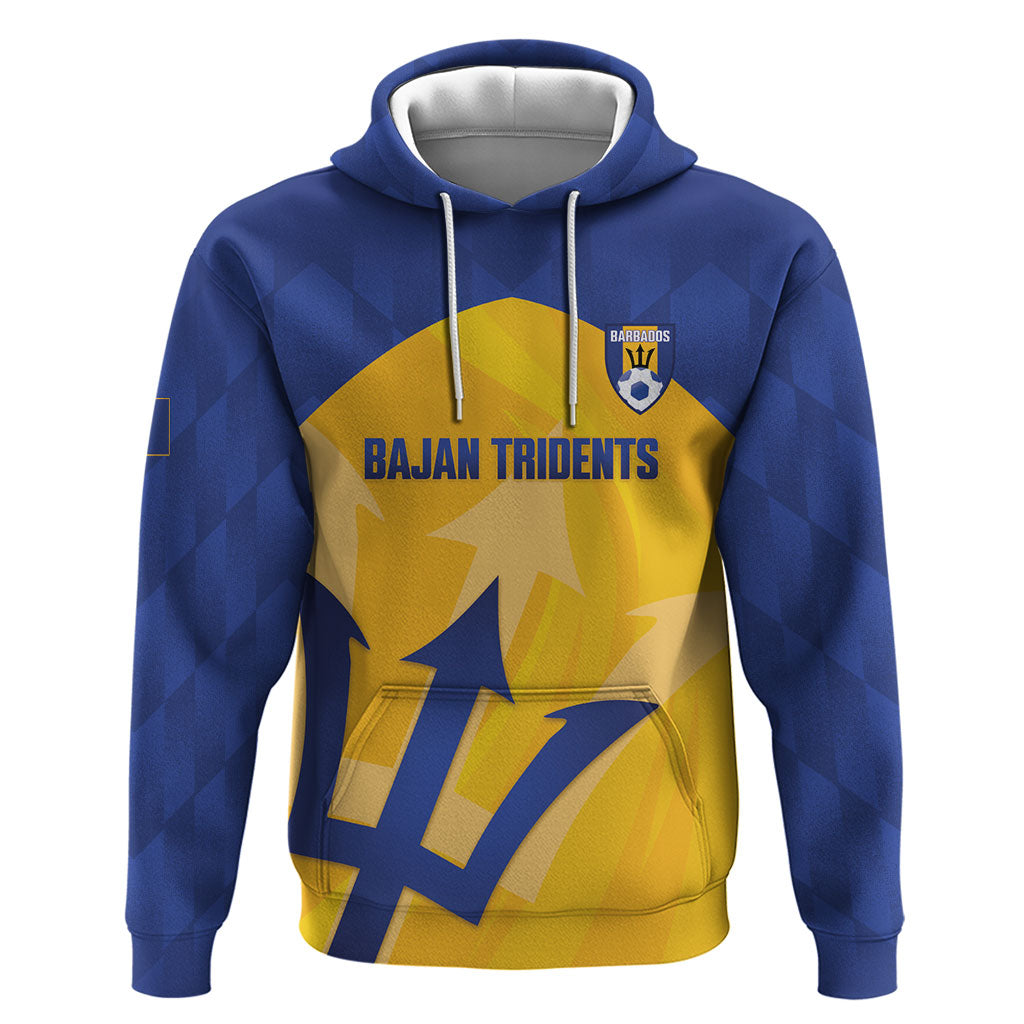 Barbados Football 2026 Custom Zip Hoodie Go Bajan Tridents