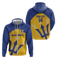 Barbados Football 2026 Custom Zip Hoodie Go Bajan Tridents