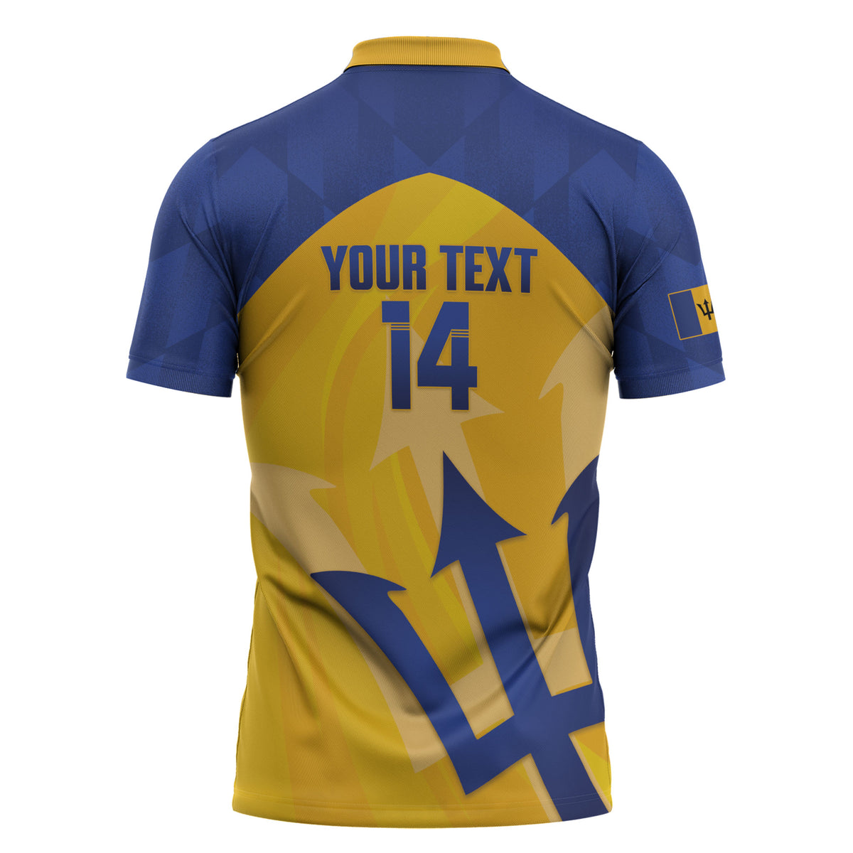 Barbados Football 2026 Custom Zipper Polo Shirt Go Bajan Tridents