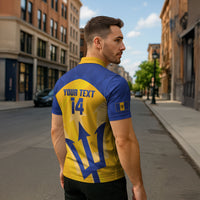 Barbados Football 2026 Custom Zipper Polo Shirt Go Bajan Tridents