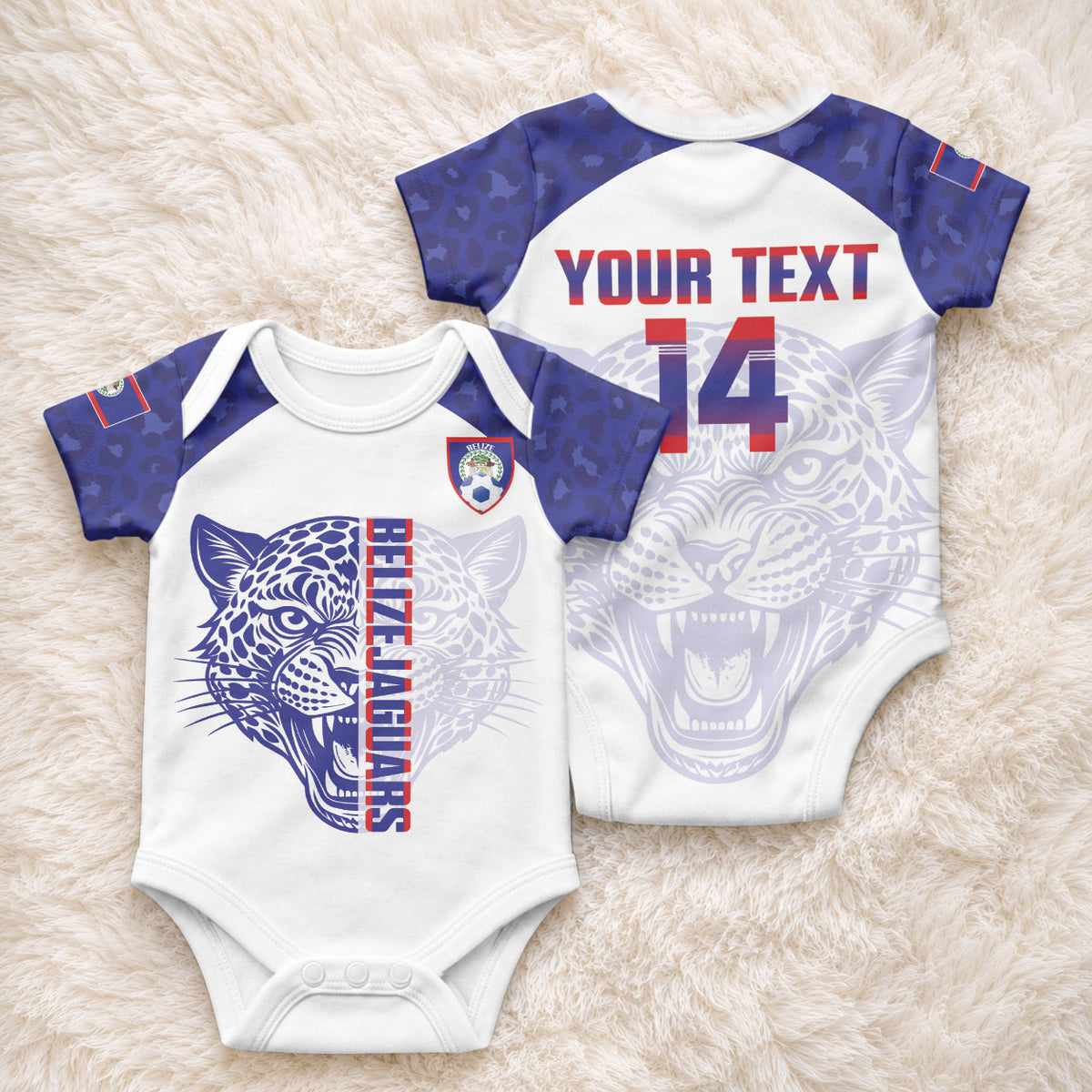 Belize Football 2026 Custom Baby Onesie Go Jaguars