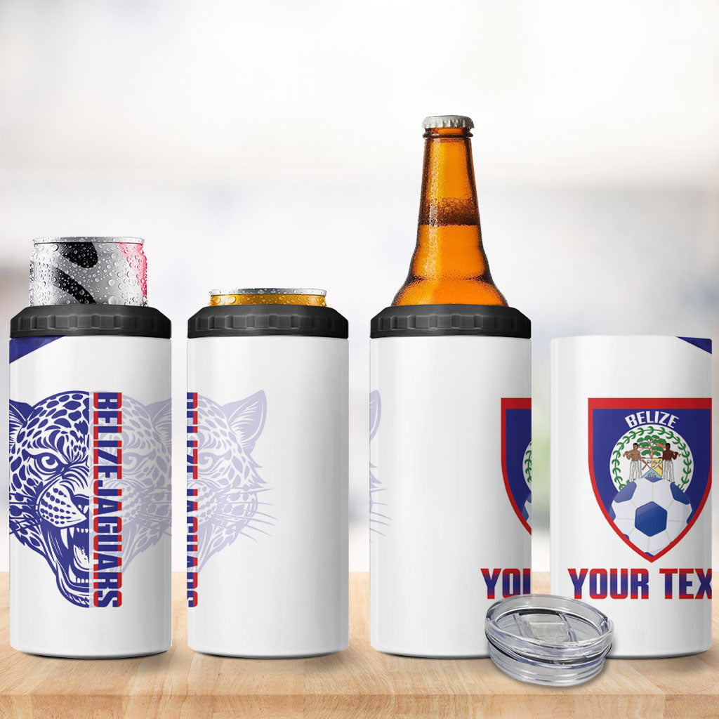 Belize Football 2026 Custom 4 in 1 Can Cooler Tumbler Go Jaguars