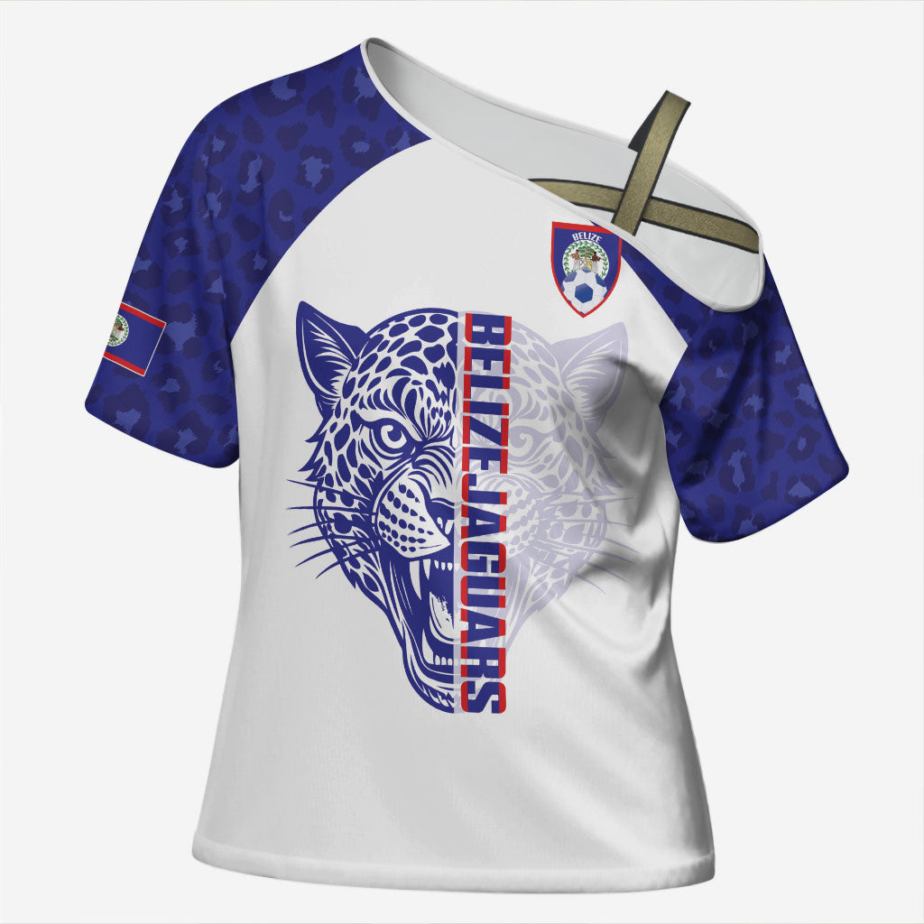 Belize Football 2026 Custom Cross Shoulder Shirt Go Jaguars
