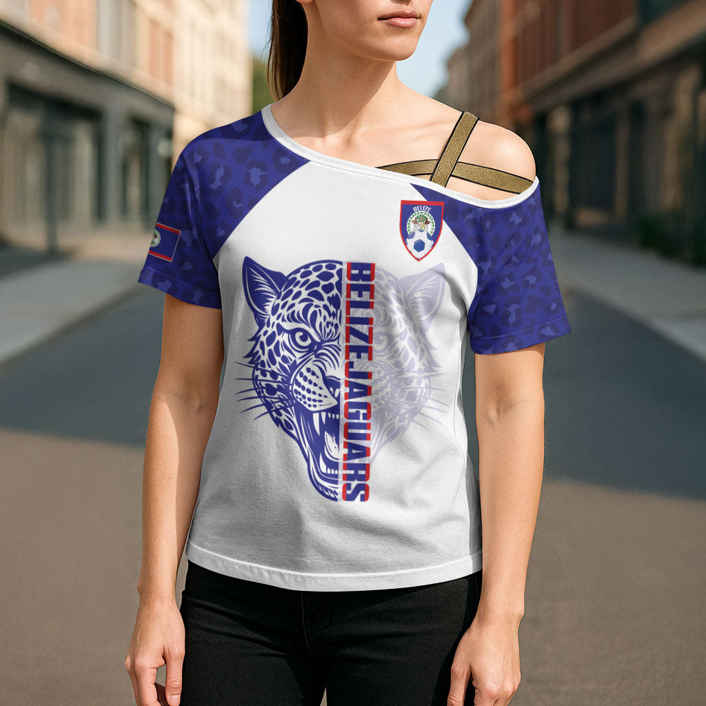 Belize Football 2026 Custom Cross Shoulder Shirt Go Jaguars