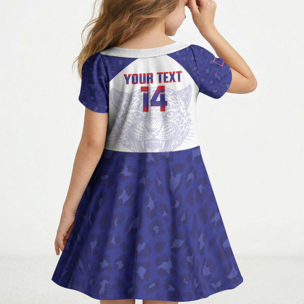 Belize Football 2026 Custom Kid Short Sleeve Dress Go Jaguars