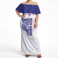 Belize Football 2026 Custom Off Shoulder Maxi Dress Go Jaguars