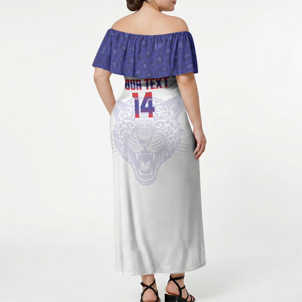 Belize Football 2026 Custom Off Shoulder Maxi Dress Go Jaguars